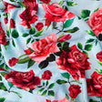 Light Blue Pink Floral Rayon Fabric - Light Blue Pink Floral, 58/60" Width