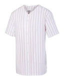 Jersey de béisbol de botones completos con rayas finas para jóvenes