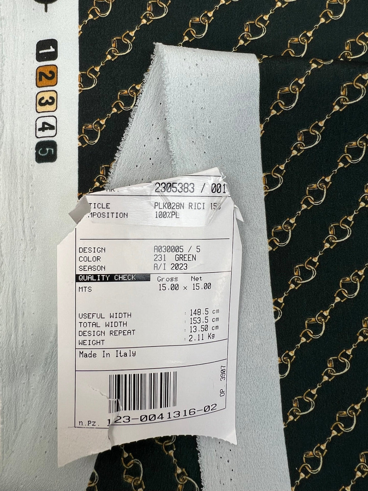 Printed Polyester Crepe Green Beige