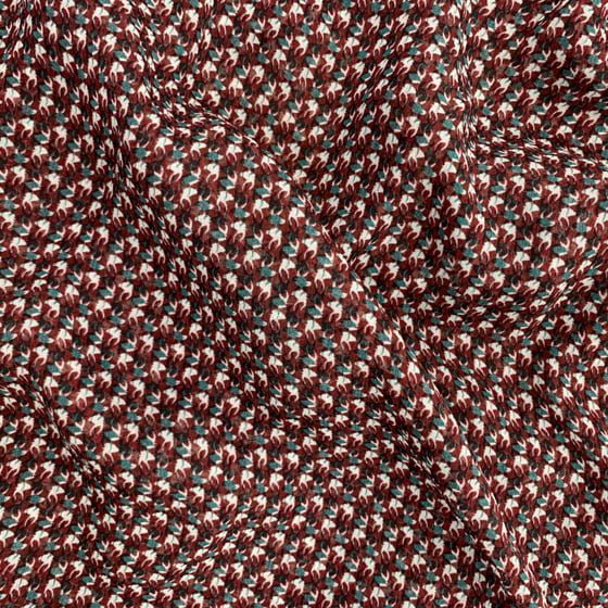Wine Patterned Rayon Fabric - Wine Floral Pattern, 58/60" Wide