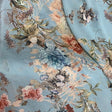 Light Blue Floral Rayon Fabric - Light Blue Floral, 58/60" Width (1 Yard)