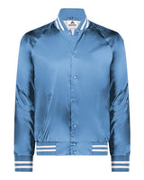 Unisex Satin Baseball Jacket with Striped Trim