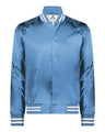 Unisex Satin Baseball Jacket with Striped Trim