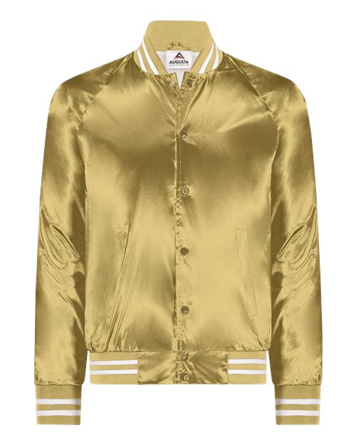 Unisex Satin Baseball Jacket with Striped Trim