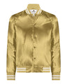 Unisex Satin Baseball Jacket with Striped Trim