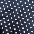 Navy Blue/White Polka Dot Rayon Fabric - Polka Dot Print, 1 Yard