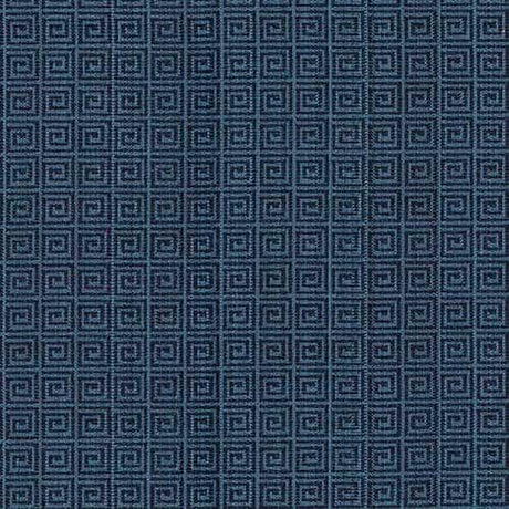 Alexis Brocade Jacquard Fabric - Midnight Blue Greek Key, 54" Width (1 Yard)