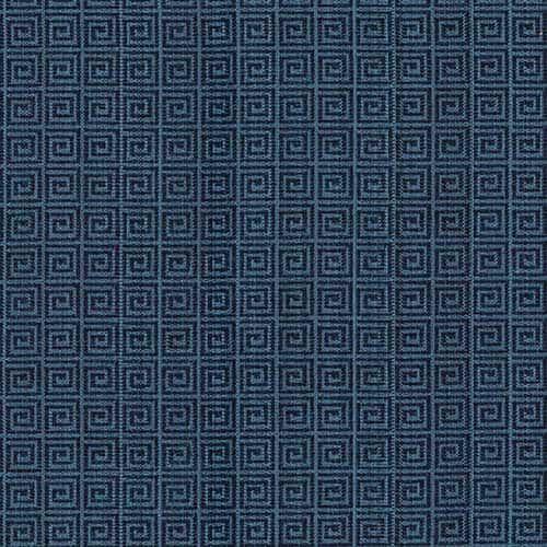 Alexis Brocade Jacquard Fabric - Midnight Blue Greek Key, 54" Width (1 Yard)