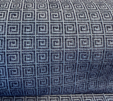 Alexis Brocade Jacquard Fabric - Midnight Blue Greek Key, 54" Width (1 Yard)