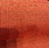 Alexis Brocade Jacquard Fabric - Greek Key, Clay Red, 54" Width (1 Yard)