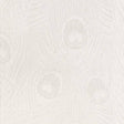White Peacock Feather Finch Vanilla Damask Jacquard Jacquard Fabric - Vanilla White Peacock Feather Pattern, 55" Width (1 Yard)