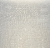White Peacock Feather Finch Vanilla Damask Jacquard Jacquard Fabric - Vanilla White Peacock Feather Pattern, 55" Width (1 Yard)