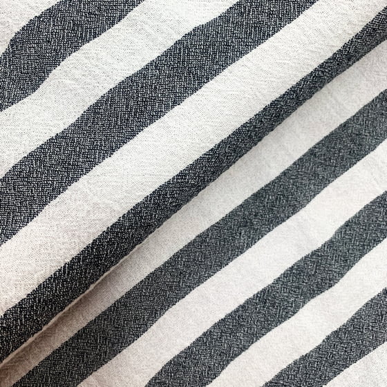 Grey White Striped Rayon Fabric - Grey And White Stripes, Rayon Fabric (1 Yard)