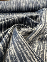 Velvety Strie Atlantic Blue P Kaufmann Upholstery Fabric - Atlantic Blue Velvet Stripe, 54" Width (By The Yard)