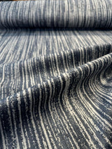 Velvety Strie Atlantic Blue P Kaufmann Upholstery Fabric - Atlantic Blue Velvet Stripe, 54" Width (By The Yard)