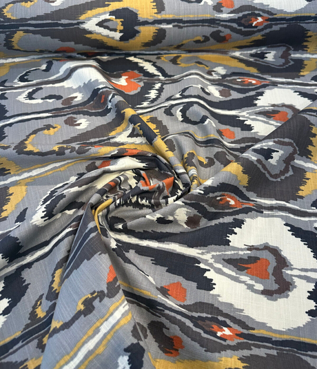 Robert Allen Ikat Bands Graystone 100 Percent Cotton Fabric - Ikat Print, Graystone, 55" Width (1 Yard)