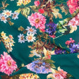 Green Floral Polyester Fabric - Green Floral Print, 58/60" Width