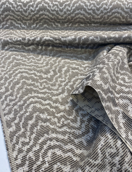 Zane Chevron Polyester Fabric - Mineral Beige Chevron, 54" Width (1 Yard)