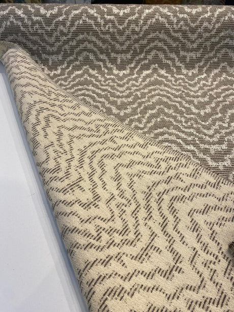 Zane Chevron Polyester Fabric - Mineral Beige Chevron, 54" Width (1 Yard)