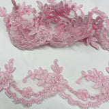 Beaded Corded Lace Trim 3" Wide