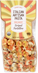 Italian Organic Striped Farfalline Pasta – Colorful Butterfly-Shaped Artisan Pasta