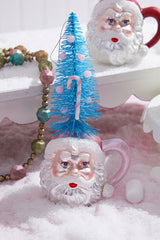 9" Glass Santa Cup Ornament