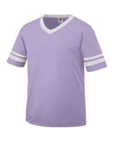 Youth V-Neck Jersey with Striped Sleeves