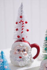 9" Glass Santa Cup Ornament