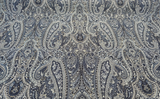 Truman Paisley Jacquard Fabric - Blue Indigo Paisley, Upholstery Drapery Fabric (1 Yard)