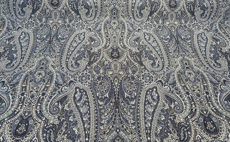 Truman Paisley Jacquard Fabric - Blue Indigo Paisley, Upholstery Drapery Fabric (1 Yard)