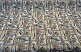 Yellowstone RR Golden Novelty Bear Tapestry Upholstery Fabric - Golden Multicolored Bear, Moose, Fish, Forest Novelty, Railroaded, 62% Cotton 38% Polyester (1 Yard)
