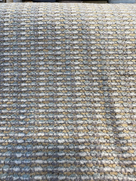 Omega Glacier Chenille Upholstery Fabric - Blue Gold Ivory Multi Chenille Plain, 56" Width (1 Yard)