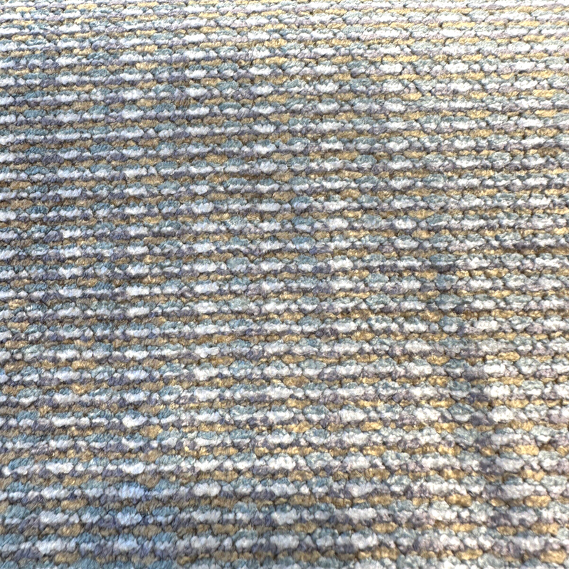 Omega Glacier Chenille Upholstery Fabric - Blue Gold Ivory Multi Chenille Plain, 56" Width (1 Yard)
