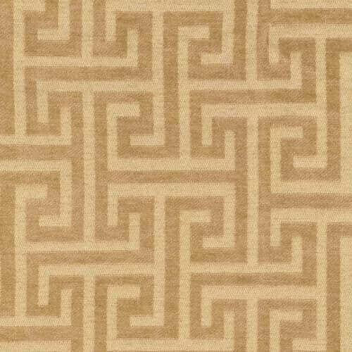 Wheat Greek Key Chenille Upholstery Fabric - Wheat Greek Key Pattern, 54" Width (1 Yard)