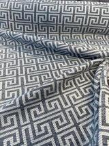 Irwin Greek Key Mod Chenille Fabric - Charcoal Greek Key Pattern, 54" Width (1 Yard)