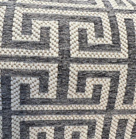 Irwin Greek Key Mod Chenille Fabric - Charcoal Greek Key Pattern, 54" Width (1 Yard)
