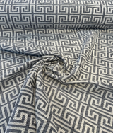 Irwin Greek Key Mod Chenille Fabric - Charcoal Greek Key Pattern, 54" Width (1 Yard)