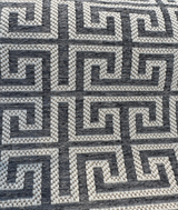 Irwin Greek Key Mod Chenille Fabric - Charcoal Greek Key Pattern, 54" Width (1 Yard)