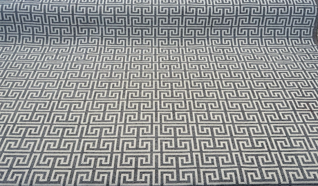 Irwin Greek Key Mod Chenille Fabric - Charcoal Greek Key Pattern, 54" Width (1 Yard)