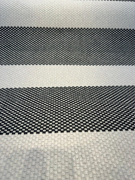 Sunbrella Cinta Solution-Dyed Acrylic Fabric - Coal Rib Bar Stripe, 54" Width (1 Yard)