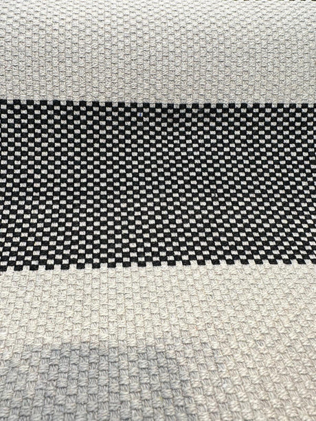 Sunbrella Cinta Solution-Dyed Acrylic Fabric - Coal Rib Bar Stripe, 54" Width (1 Yard)