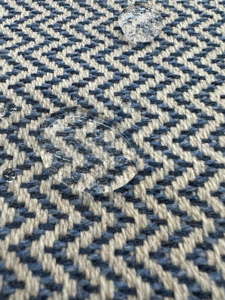 Onda Sunbrella Acrylic Fabric - Denim Blue Chevron, 54" Width (1 Yard)