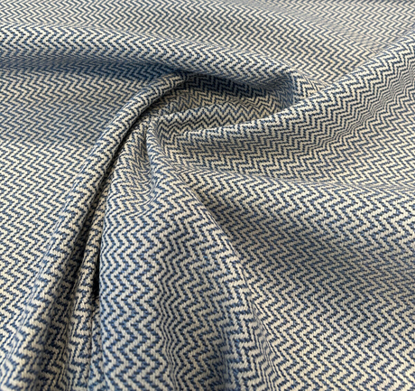 Onda Sunbrella Acrylic Fabric - Denim Blue Chevron, 54" Width (1 Yard)