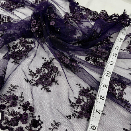 Beaded 3D Floral Lace Trimming