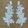 Beaded Corded Floral Lace Applique 100% Polyester Net Mesh