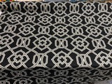Richloom Malibar Ebony Cotton Fabric - Black, Gray And White Traditional Print, 54" Width (1 Yard)