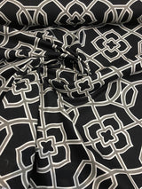 Richloom Malibar Ebony Cotton Fabric - Black, Gray And White Traditional Print, 54" Width (1 Yard)