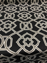 Richloom Malibar Ebony Cotton Fabric - Black, Gray And White Traditional Print, 54" Width (1 Yard)