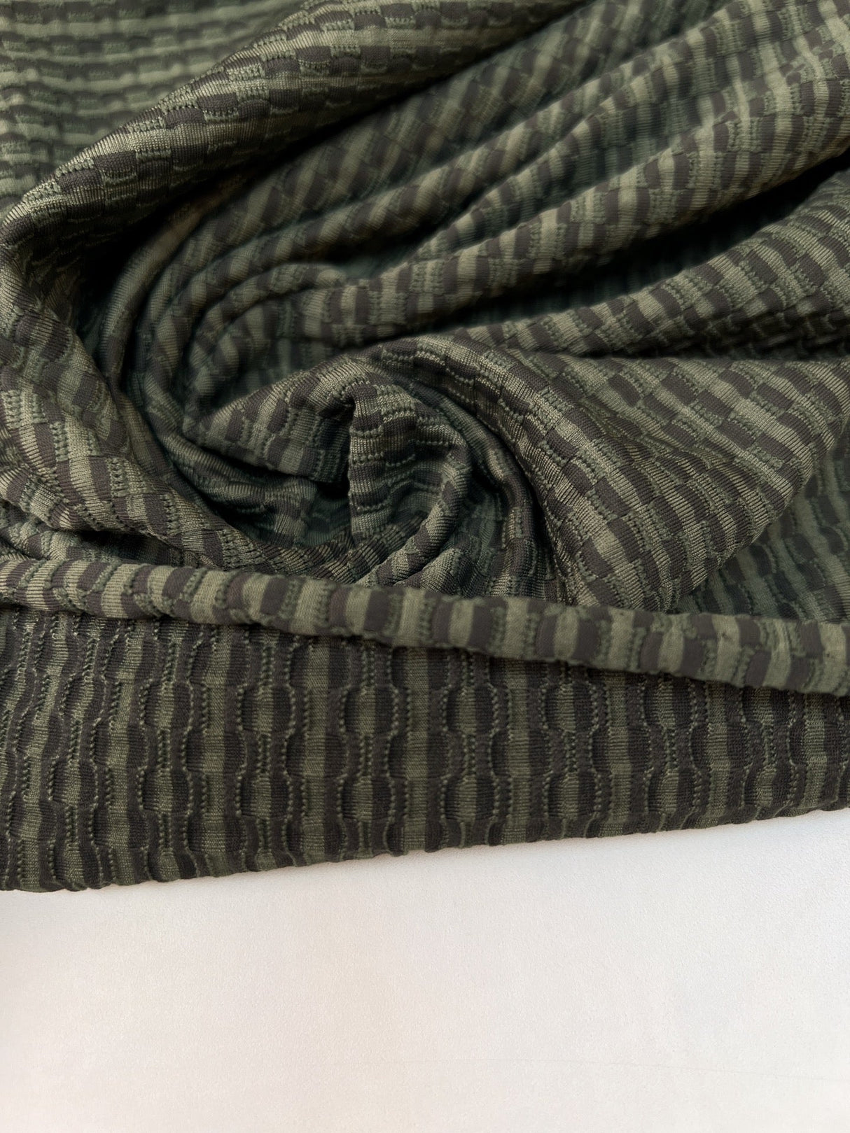 Green Stretch Jacquard Knit
