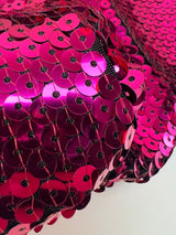 Pink Sequined Knitted Fabric